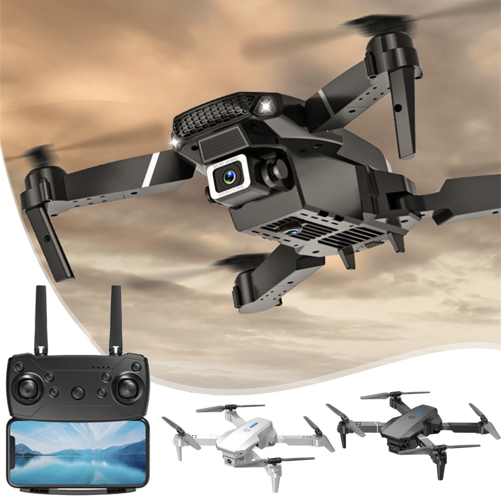 Dron plegable con cámara HD FPV de 1080P con WiFi, retención de altitud ...