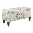 thumbnail image 1 of HomePop Transitional Fabric Large Decorative Storage Bench in Cream, 1 of 11