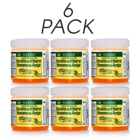 Germa Snake Oil and Bee Venom. Natural Analgesic Ointment with Anti-Aging Benefits. For Minor Aches and Pains. 3 oz. Pack of 6
