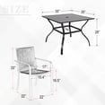 thumbnail image 2 of 5-Peices Outdoor Patio Dining Set Stacking Chairs and Square Table Furniture Set for 4 Person, 2 of 7
