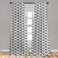 thumbnail image 5 of Ambesonne Bird Curtains, Russian Folk Squared Rooster, Pair of 28"x95", Charcoal Grey and White, 5 of 5