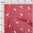 thumbnail image 2 of oneOone Viscose Jersey Red Fabric Christmas Hats Craft Projects Decor Fabric Printed By The Yard 60 Inch Wide, 2 of 4