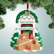 Personalized Online Shopper with Packages at Door Christmas Ornament - Shopping Lover - Shopaholic - Great Gift Ideas