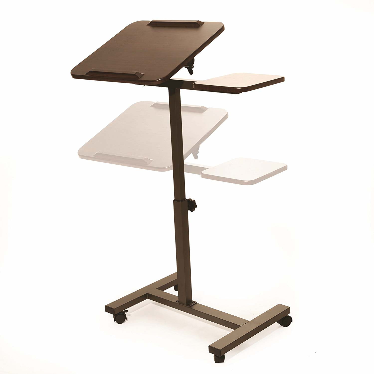 Sit Stand Desk Laptop Cart With Side Table By Seville Classics