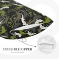 Cartoon Cute Lizard Gecko Green Throw Pillow Covers 16" x 24