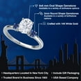 thumbnail image 2 of Gem Stone King 14K White Gold White Moissanite and Blue Created Sapphire Engagement Ring for Women | 1.78 Cttw | Oval 8X6MM | Gemstone Birthstone | Size 5, 2 of 6