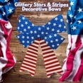 thumbnail image 3 of Patriotic Large Bows 4Pk, Glitter Stars & Stripes Red White Blue Ribbon 4th of July Wreath Door Decor, 3 of 7