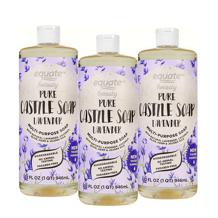 (3 Pack) Equate Beauty Pure Castile Soap, Lavender, 32 Fl