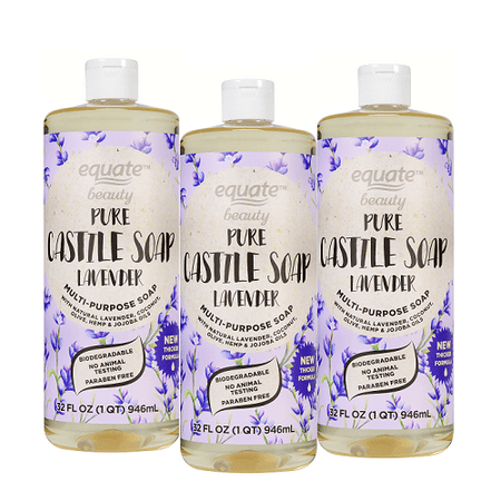 Castile 3 Light - (3 Pack) Equate Beauty Pure Castile Soap, Lavender, 32 Fl Oz