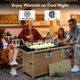 thumbnail image 3 of 43" Propane Fire Pit Table for Outside Patio, 60,000 BTU Outdoor Fire Table with Glass Wind Guard & Steel Frame - Orange, 3 of 10