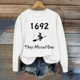 thumbnail image 4 of 1692 They Missed One Sweatshirt Halloween Sweatshirts For Women Witch Print Oversized Pullover Tops Casual Long Sleeve Crewneck Sweatshirt, 4 of 5