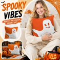 thumbnail image 2 of Halloween Pillows Soft Stuffed Ghost Pumpkin Accent Fall Throw Pillows, Hug-Able Holiday Decor for Couch Sofa Bed with Pp Cotton Fill A, 2 of 5