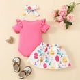 thumbnail image 4 of Durtebeua Baby Girls Summer Romper Toddler 2Pcs Clothes Cute T-Shirt Tops+Shorts Pants Outfits,0-1T, 4 of 7