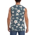 thumbnail image 4 of Easygdp Blue Flower Men's Breathable Tank Tops Sleeveless Sporty T Shirts for Basketball, Mountaineering, Bodybuilding -Large, 4 of 8
