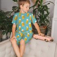 thumbnail image 4 of Balery Beer Conjunto de Pijama Infantil de Manga Corta con Estampado – Ropa de Dormir de Algodón Suave-Large, 4 of 6