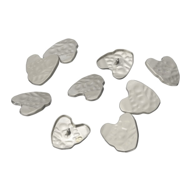 Uxcell 10 Pcs Botones de Amor de Metal, Botón de Corazón Plateado de 39.5 x 37.5mm para Accesorios de Sujetadores de Coser para Abrigos, Ropa, Cuello, Camisa, Mujeres, Hombres, Blusa, Top, Puño