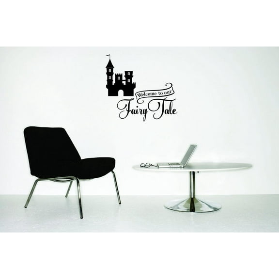 Decal Wall Sticker - Welcome To Our Fairy Tale Castle Prince Princess Love Home Decor Picture Art 10x20 Inches