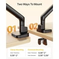 thumbnail image 6 of monTEK Single Monitor Arm with USB Ports, Mechanical Spring Monitor Mount for 17–40" Screens, Holds up to 26.4 lb, Full Motion Desk Arm with VESA 75x75/100x100, C-Clamp & Grommet, 6 of 10
