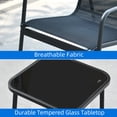 thumbnail image 5 of Dextrus 3-Piece Outdoor Patio Bistro Furniture Set, Rocking Chair Set - 2 Rocking Chairs with Glass Coffee Table - Black, 5 of 7