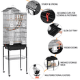 thumbnail image 4 of Yaheetech 62.4"H Rolling Metal Bird Cage with Play Top & Detachable Stand & Toys, Black, 4 of 11