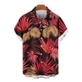 thumbnail image 4 of LEKWK Hawaiian Shirts for Men Beach Button Down Casual Shirts Short Sleeve Collared Lightweight Print Tops Loose Fit Beach Resort Vacation Wear Red S, 4 of 6