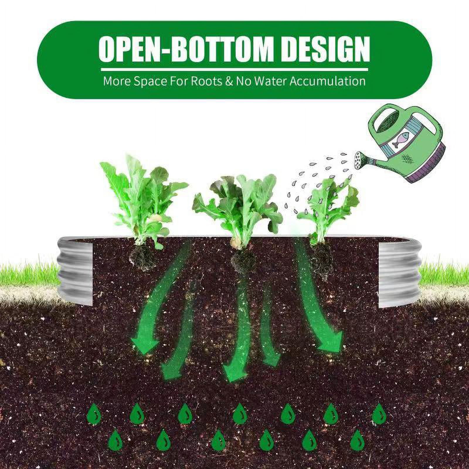 6 ft x 2 ft Raised Garden Bed Metal Elevated Planter for Vegetable Flower Herb