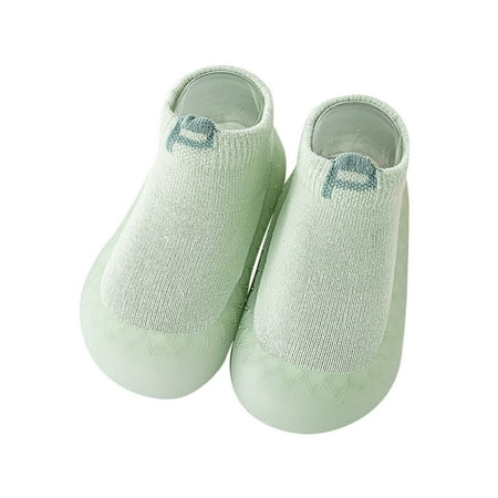 

dmqupv Baby Boy Size 1 Shoes Boys Girls Socks Shoes Toddler Fleece WarmThe Floor Socks Shoes for Toddler Boy Green 12 Months