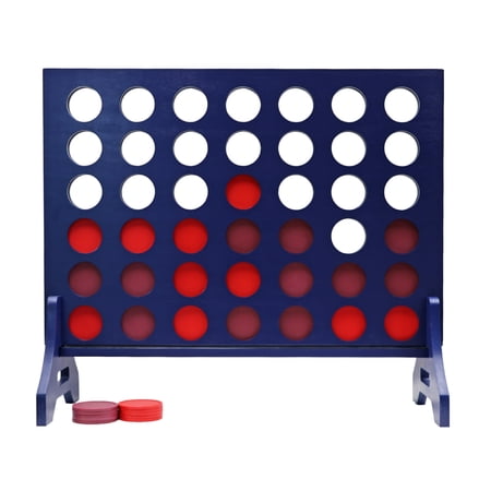 Tailgating Pros Premium Giant Four in a Row with Carrying Case - Jumbo Oversized Outdoor Yard Game - Connect Multiple Pucks in a Row to Win - Many Puck Colors Available!