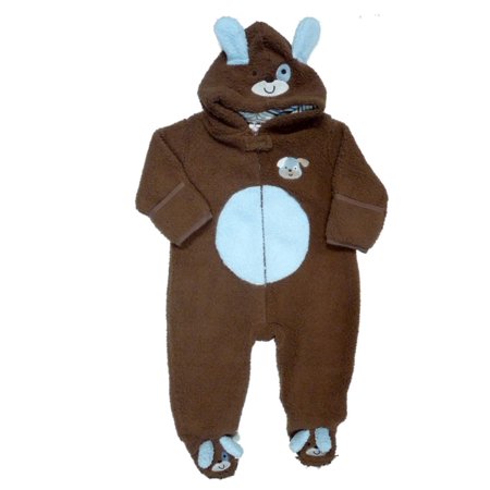 Baby Gear Infant Boys Plush Brown Blue Faux Shearling Puppy Snowsuit Pram