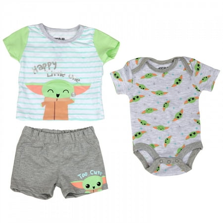 

Star Wars The Child Grogu 3-Piece Shirt Short and Bodysuit Set-0-3 Months
