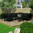 thumbnail image 1 of vidaXL 8 Piece Garden Lounge Set with Cushions Black PVC, 1 of 5
