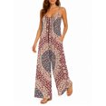 thumbnail image 2 of Women'S Casual Paisley Pattern Omper Spaghetti Strap Wide Leg Jumpsuit Summer Outfits With Pockets, 2 of 5