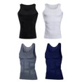 thumbnail image 4 of Chaleco adelgazante para hombre, 4 unidades, moldeador de cuerpo, entrenador de cintura, ropa interior para el abdomen, camisetas de entrenamiento, L, 4 colores, 4 of 15