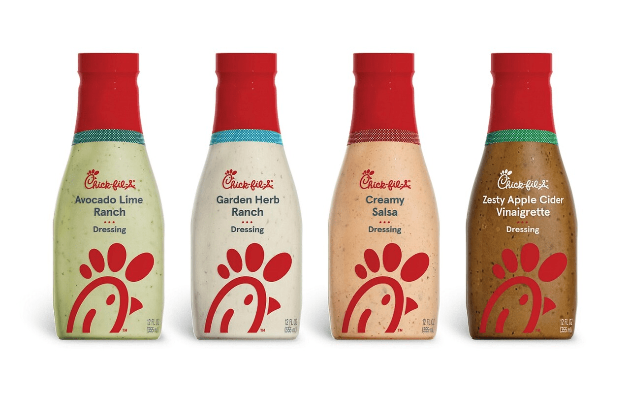 ChickFilA Creamy and Zesty Salad Dressing, Variety 4Pack 12 fl. oz