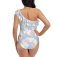 thumbnail image 5 of Goofa Orchids Flowers Pattern Women's One Piece Swimsuits Tummy Control Bathing Suits Asymmetric One Shoulder Swimwear-X-Large, 5 of 6