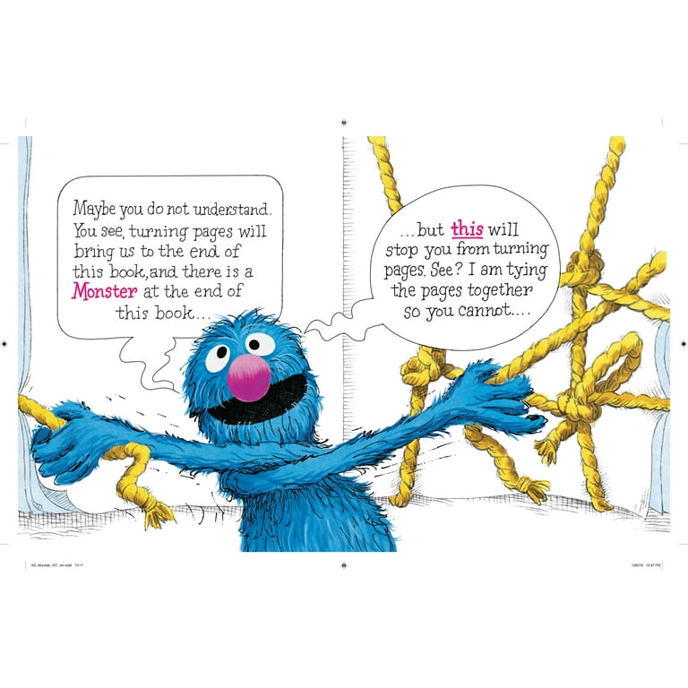Famous blue muppet asking you to not read this