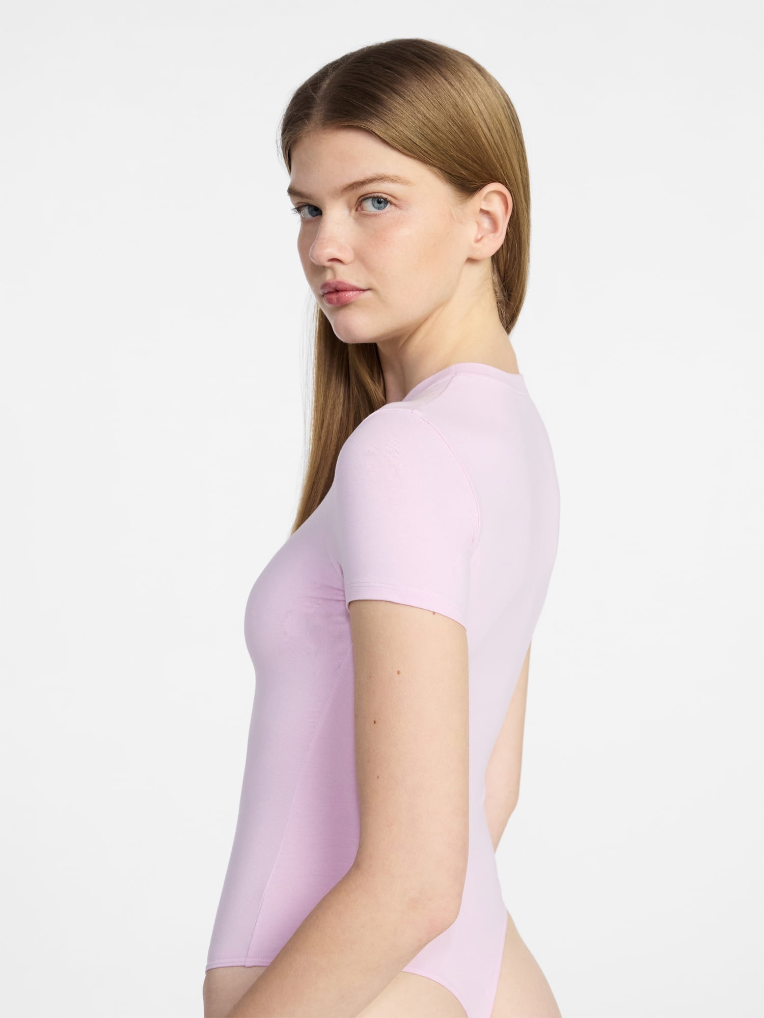No Boundaries Cotton Stretch Jersey T-Shirt Bodysuit, Women’s XS-3XL