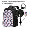 thumbnail image 2 of Balery record rock music Skull Mochila con carga USB para hombre y mujer - Mochila impermeable y antirrobo para laptop con puerto USB para viajes, trabajo, 2 of 7
