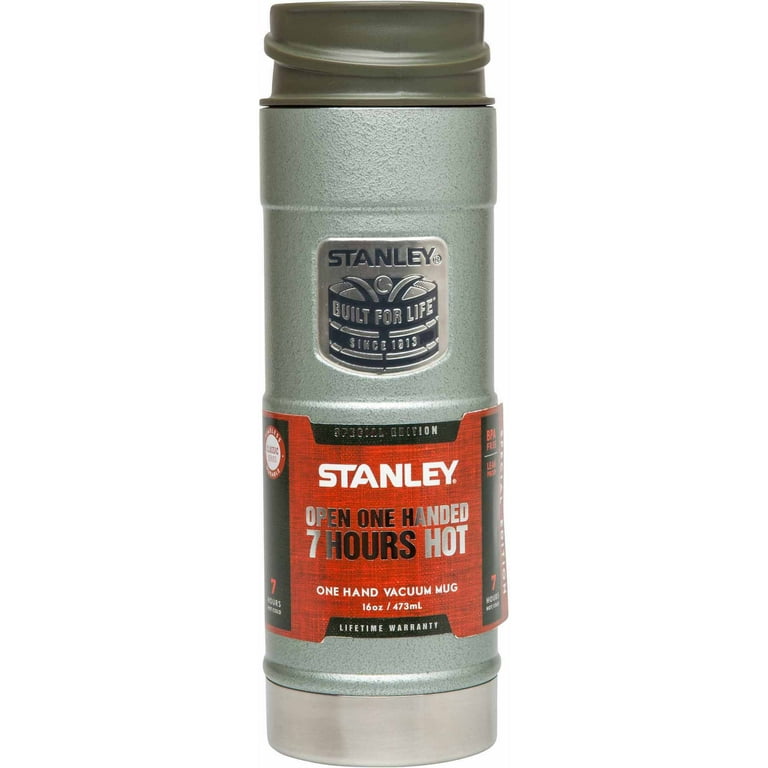 Stanley 16-Ounce Adventure 1-Hand Vacuum Mug, Badged Green