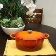 thumbnail image 2 of Crock-Pot Artisan 7 Qt Oval Dutch Oven - Sunset Orange - Enamel - Brushed SS Hollow Knob - Cast Iron - GBX, 2 of 4