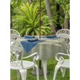 thumbnail image 2 of Outdoor Tablecloth with Umbrella Hole and Zipper, Chritsmas Tree Lights Round Table Cloth 60 Inch Waterproof Tablecloth, Sage Green Xmas New Year Holiday Picnic Table Cover for Patio Camping, 2 of 7