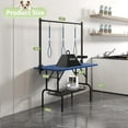 thumbnail image 4 of 47 Inch Large Dog Grooming Table – Foldable Pet Grooming Station for Home & Salon, Adjustable Arm with Double Nooses, Mesh Tray, Sturdy H-Frame, Non-Slip Pink Desktop, For Large Dogs & Cats,, 4 of 10