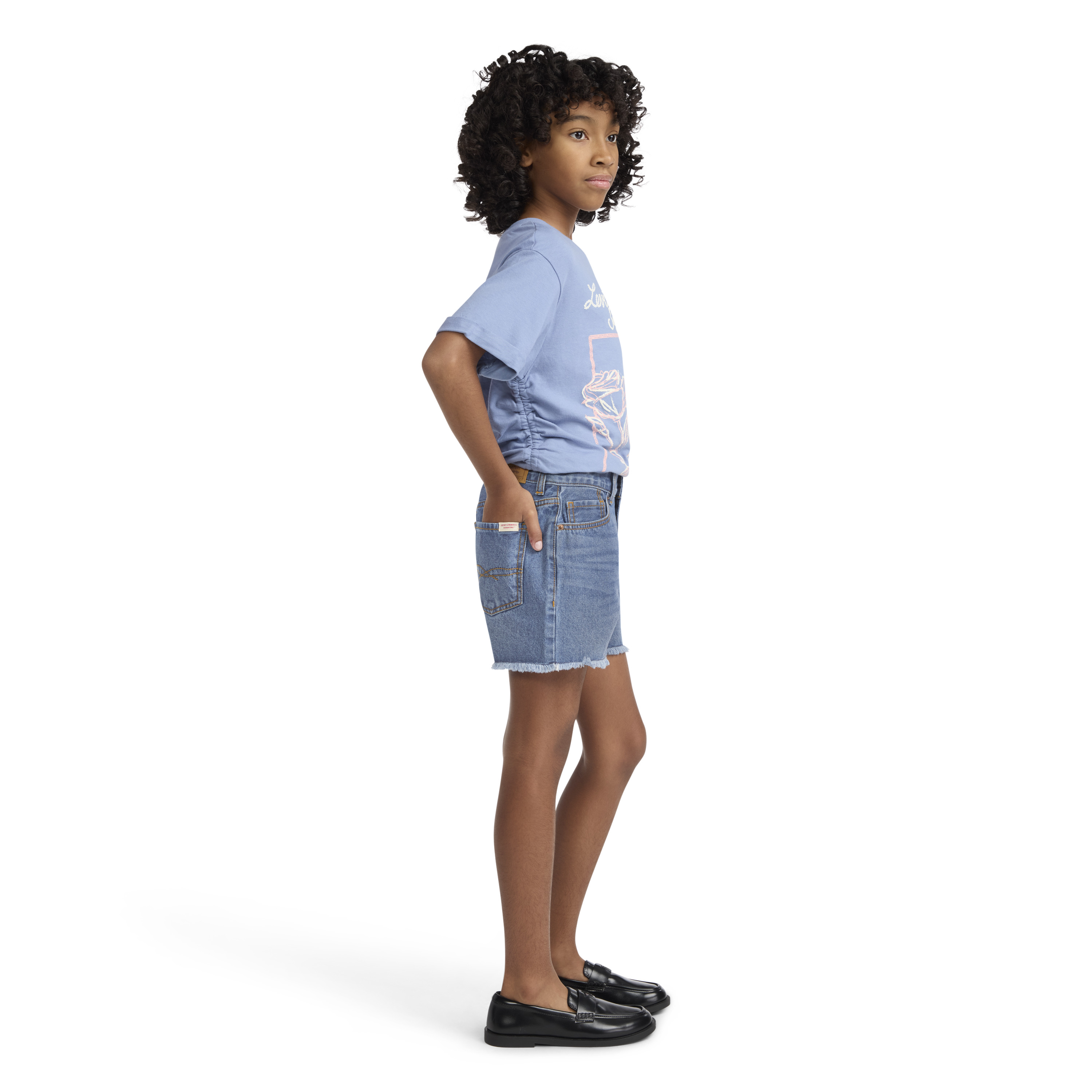 Levi Strauss Signature Girls Midi Denim Shorts, Sizes 5-18