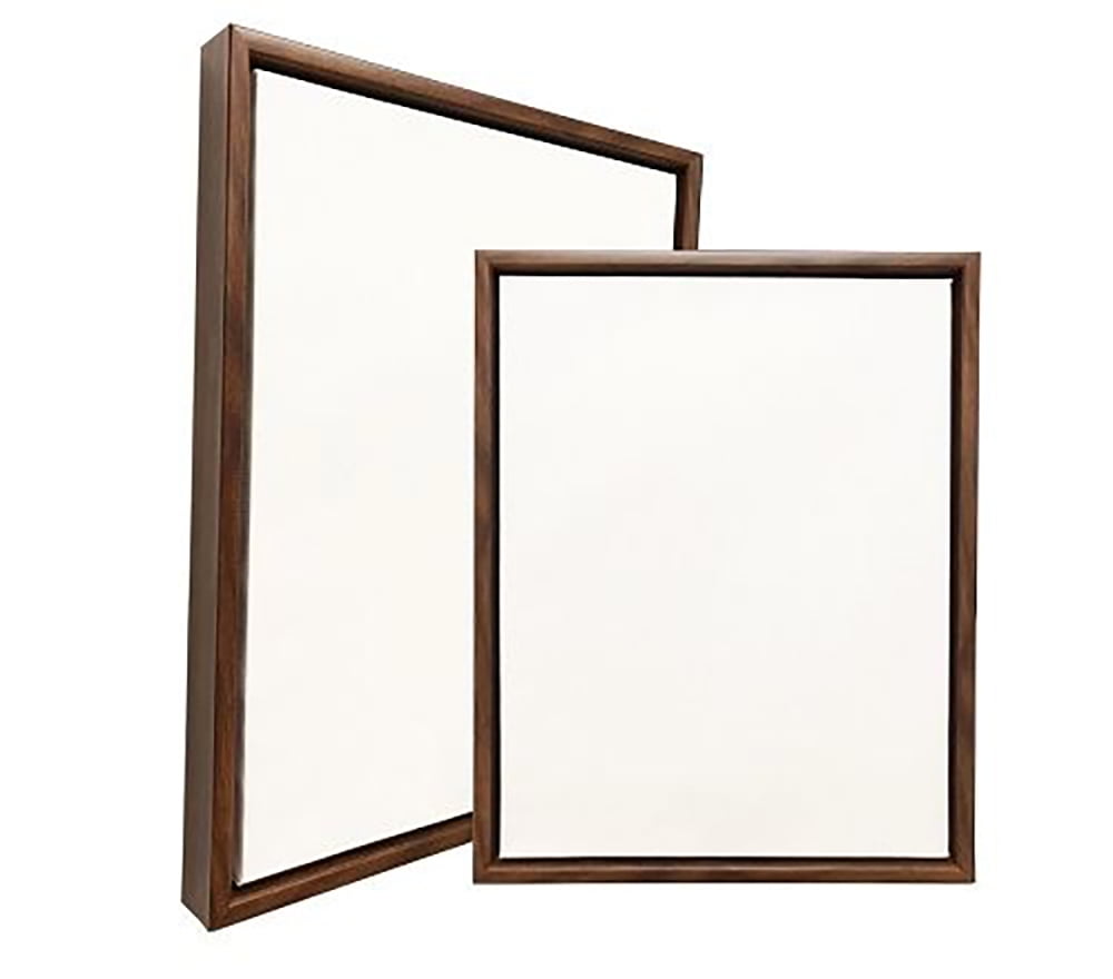 2-1/8 Deep Polystyrene 12x20 Walnut Floater Picture Frame for 0.75 1.5 1.75 Stretched Canvas by WholesaleArtsFrames-com Floating Frame Made In USA