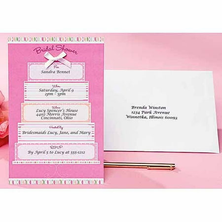 Wilton Bridal Shower Invitation Kit, Pink & White Cake 12 ct. 1008-247