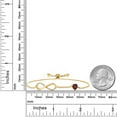 thumbnail image 6 of Gem Stone King 18K Yellow Gold Plated Silver Red Rhodolite Garnet and White Moissanite Bracelet for Women | 0.85 Cttw | Gemstone January Birthstone | Heart Shape 6MM | Fully Adjustable 9 inch, 6 of 7