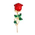thumbnail image 5 of Milageto Flower Rose Brooch Pin Elegant Decoration Lapel Pin for Clothes Banquet Suit Gold Red, 5 of 8