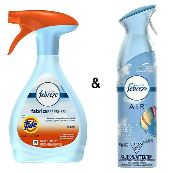 Fabric Refresher with Tide Original Scent Air Freshener 2.65 Pound by Febreze & Air Freshener Linen and Sky by Febreze