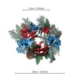 thumbnail image 3 of NWOKYZGH 1Pc Christmas Poinsettia Candle Ring Wreath Centerpiece Table Decorations Red Berries Snowy Pine Needles Votive Candle Holders for Xmas Home Party Table Decor, 3 of 6
