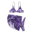 thumbnail image 4 of Maillots de Bain 3 Pcs pour Femmes Ensemble Bikini Triangle Sexy String avec Paréos, 4 of 8